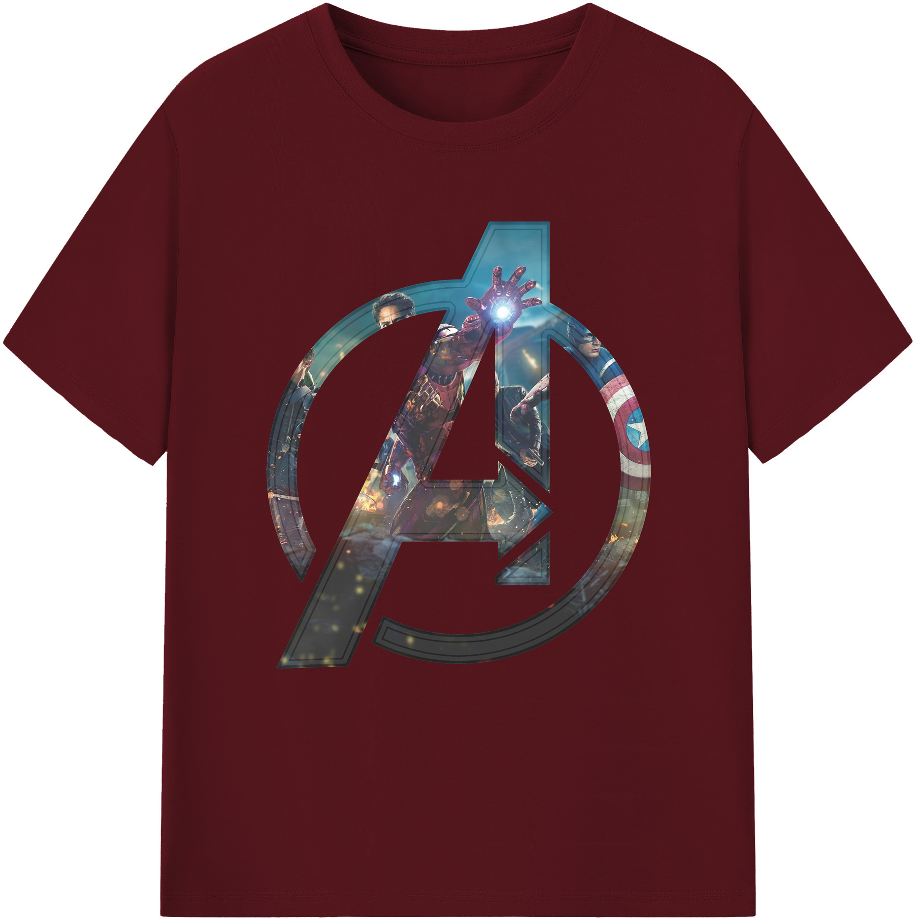 （画像用） アベンジャーズ The Avengers 綿100％半袖Tシャツ（フロントプリント）